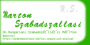 marton szabadszallasi business card